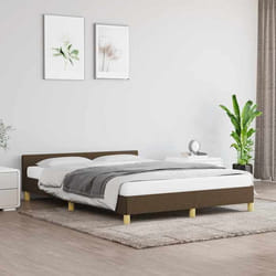 vidaXL Cadre de lit sans matelas marron foncé 140x200 cm tissu - 140 x 200 cm