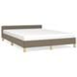 vidaXL Cadre de lit sans matelas taupe 140x200 cm tissu - 140 x 200 cm