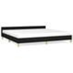 vidaXL Cadre de lit sans matelas noir 200x200 cm tissu - 200 x 200 cm