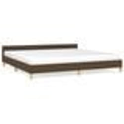 vidaXL Cadre de lit sans matelas marron foncé 200x200 cm tissu - 200 x 200 cm