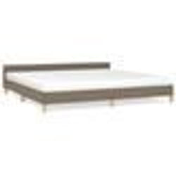 vidaXL Cadre de lit sans matelas taupe 200x200 cm tissu - 200 x 200 cm