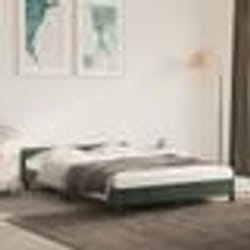 vidaXL Cadre de lit sans matelas vert foncé 140x190 cm velours - 140 x 190 cm