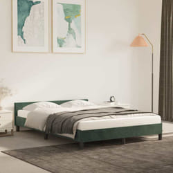 Vidaxl - Cadre de lit avec tête de lit Vert foncé 140x200 cm Velours