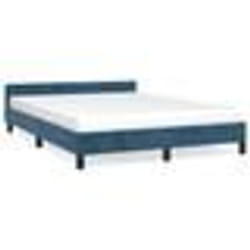 vidaXL Cadre de lit sans matelas bleu foncé 140x200 cm velours - 140 x 200 cm