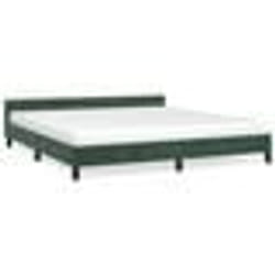 vidaXL Cadre de lit sans matelas vert foncé 160x200 cm velours - 160 x 200 cm