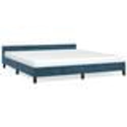vidaXL Cadre de lit sans matelas bleu foncé 160x200 cm velours - 160 x 200 cm