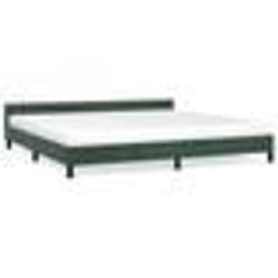 vidaXL Cadre de lit sans matelas vert foncé 200x200 cm velours - 200 x 200 cm