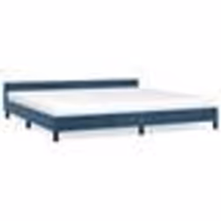 vidaXL Cadre de lit sans matelas bleu foncé 200x200 cm velours - 200 x 200 cm
