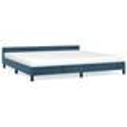 vidaXL Cadre de lit sans matelas bleu foncé 200x200 cm velours - 200 x 200 cm