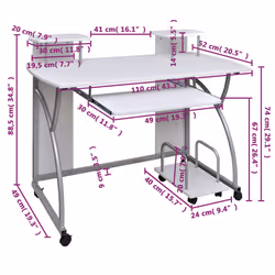 VidaXL 20584 bureau - Vue supplémentaire 5
