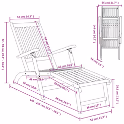 VidaXL 3120438 chaise d'extérieur Terrace Bois d'acacia - Vue supplémentaire 7