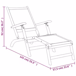 VidaXL 3120441 chaise d'extérieur Terrace Bois d'acacia, Tissu - Vue supplémentaire 7