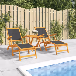 VidaXL 3120442 chaise d'extérieur Terrace Bois d'acacia, Tissu
