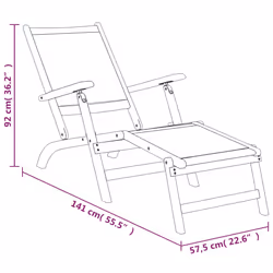 VidaXL 3120442 chaise d'extérieur Terrace Bois d'acacia, Tissu - Vue supplémentaire 7