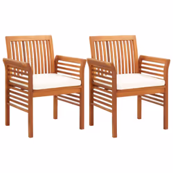VidaXL 3120450, Terrace, Siège rembourré, Bois d'acacia, Crème, Polyester, 640 mm