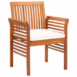VidaXL 3120450 chaise d'extérieur Terrace Siège rembourré Bois d'acacia Crème