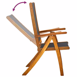 VidaXL 3120454 chaise d'extérieur Terrace Bois d'acacia, Tissu - Vue supplémentaire 5