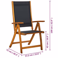 VidaXL 3120456 chaise d'extérieur Terrace Bois d'acacia, Tissu - Vue supplémentaire 7
