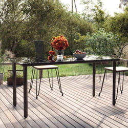 Vidaxl - Table à manger de jardin Noir 160x80x74 cm Acier et verre trempé