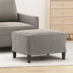 vidaXL Repose-pied Gris clair 60x50x41 cm Velours