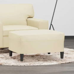 vidaXL Repose-pied Crème 70x55x41 cm Similicuir