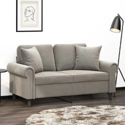 vidaXL Coussins Décoratifs Lot de 2 - Gris Clair
