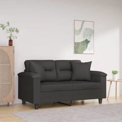 Vidaxl - Coussins décoratifs lot de 2 Gris foncé Tissu microfibre
