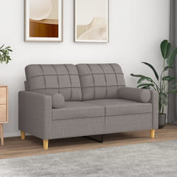 vidaXL Coussins décoratifs lot de 2 Taupe Ø15x50 cm Tissu