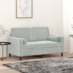 vidaXL Coussins décoratifs lot de 2 Gris clair Ø15x50 cm Velours