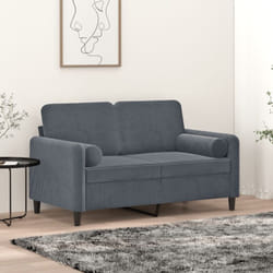 Vidaxl - Coussins décoratifs lot de 2 Gris foncé Ø15x50 cm Velours