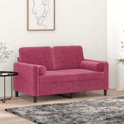 Coussins décoratifs lot de 2 Rouge bordeaux Ø15x50 cm Velours Vidaxl