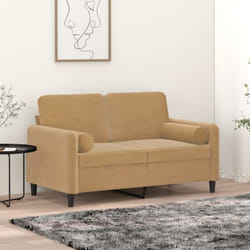 Vidaxl - Coussins décoratifs lot de 2 Marron Ø15x50 cm Velours