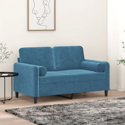 Vidaxl - Coussins décoratifs lot de 2 Bleu Ø15x50 cm Velours