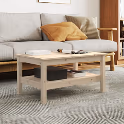 Ajoutez une touche d'élégance à votre décoration intérieure avec cette élégante table basse en bois. Bois de pin massif : le  ...