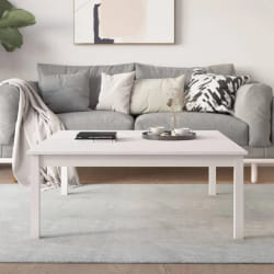 vidaXL Table basse Blanc 100x100x40 cm Bois massif de pin - TU