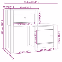 VidaXL 814539 Table de nuit et table de chevet - Vue supplémentaire 7