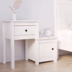 VidaXL 814541 Table de nuit et table de chevet Blanc - Vue supplémentaire 2