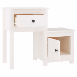 VidaXL 814541 Table de nuit et table de chevet Blanc - Vue supplémentaire 3