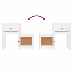 VidaXL 814541 Table de nuit et table de chevet Blanc - Vue supplémentaire 5