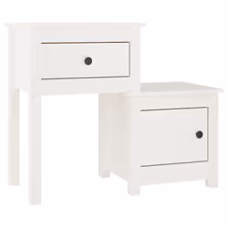 VidaXL 814542, Blanc, Bois de pin, 795 mm, 380 mm, 655 mm, 2 pièce(s)