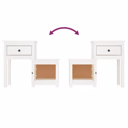 VidaXL 814542 Table de nuit et table de chevet Blanc - Vue supplémentaire 5