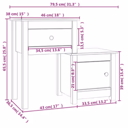 VidaXL 814542 Table de nuit et table de chevet Blanc - Vue supplémentaire 7