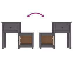 VidaXL 814543 Table de nuit et table de chevet Gris - Vue supplémentaire 5