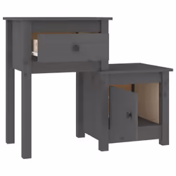 VidaXL 814544 Table de nuit et table de chevet Gris - Vue supplémentaire 4