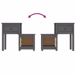 VidaXL 814544 Table de nuit et table de chevet Gris - Vue supplémentaire 6