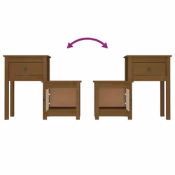 VidaXL 814545 Table de nuit et table de chevet Marron - Vue supplémentaire 5