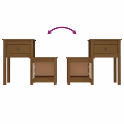 VidaXL 814546 Table de nuit et table de chevet Marron - Vue supplémentaire 6