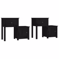 VidaXL 814548, Noir, Bois de pin, 795 mm, 380 mm, 655 mm, 2 pièce(s)