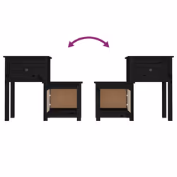 VidaXL 814548 Table de nuit et table de chevet Noir - Vue supplémentaire 6