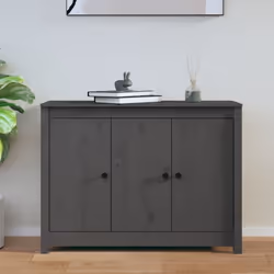 vidaXL Buffet Gris 100x35x74 cm Bois massif de pin